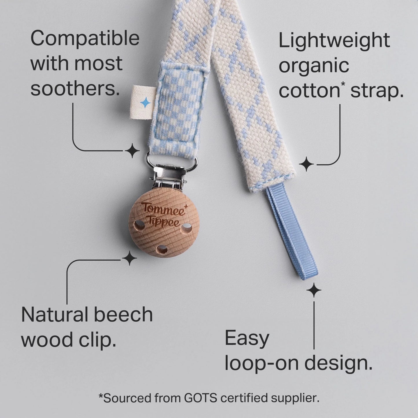 0m+ Comforter Clip by tommee tippee