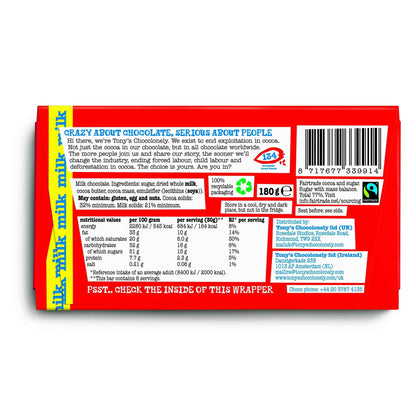 Chocolonely Milk Chocolate 180g by TONY'S