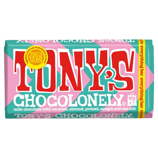 Chocolonely Milk Chocolate Caramel Pretzel Almond Nougat Sea by TONY'S