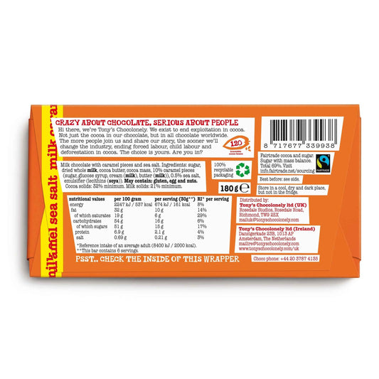 Chocolonely Milk Chocolate Caramel Sea by TONY'S