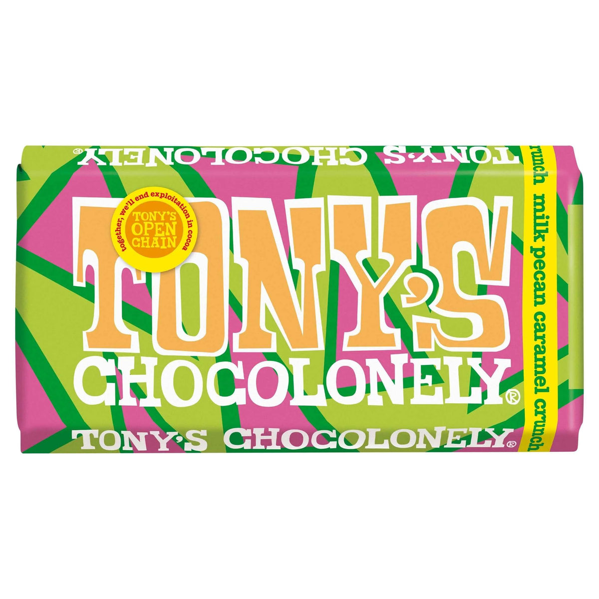 Tonys Chocolonely Milk Pecan Caramel Crunch 180g by TONY'S