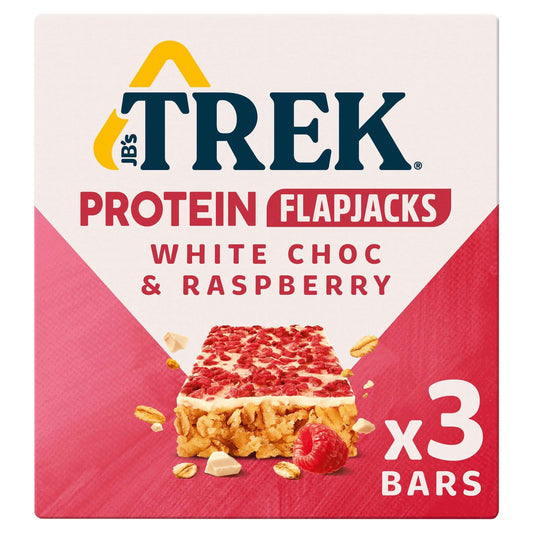 White Choc & Raspberry Protein Flapjacks by TREK