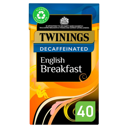 English Breakfast Decaffeinated 40 Tea Bags 109g by TWININGS