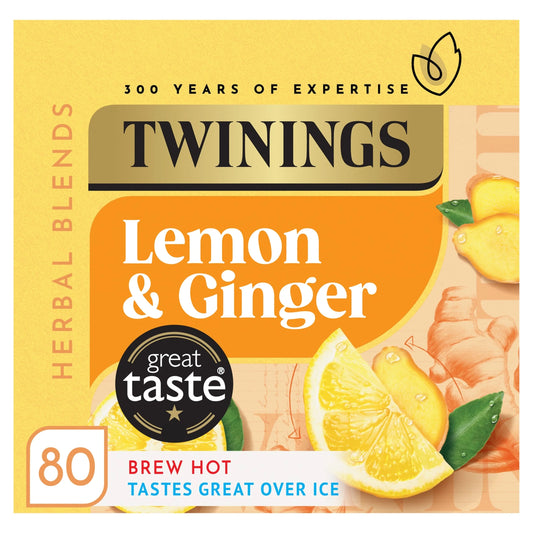 Lemon & Ginger Tea Bags 80 Pack 120g by TWININGS