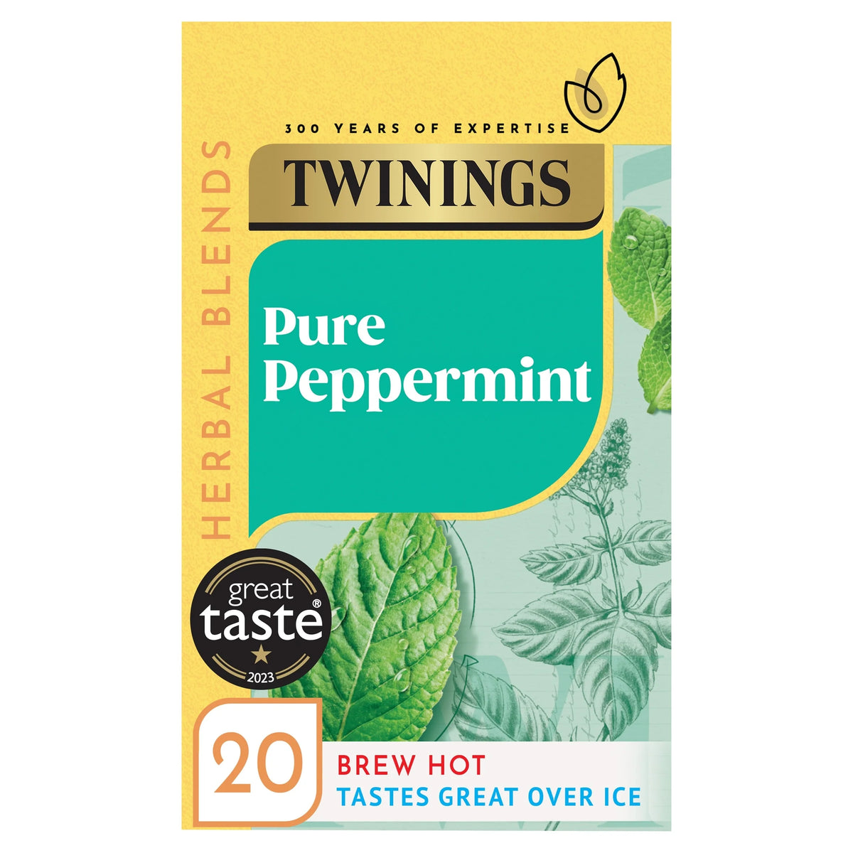 Pure Peppermint Tea Bags 20 Pack 40g by TWININGS