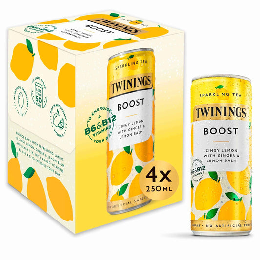 Sparkling Tea Boost Zingy Lemon With by TWININGS