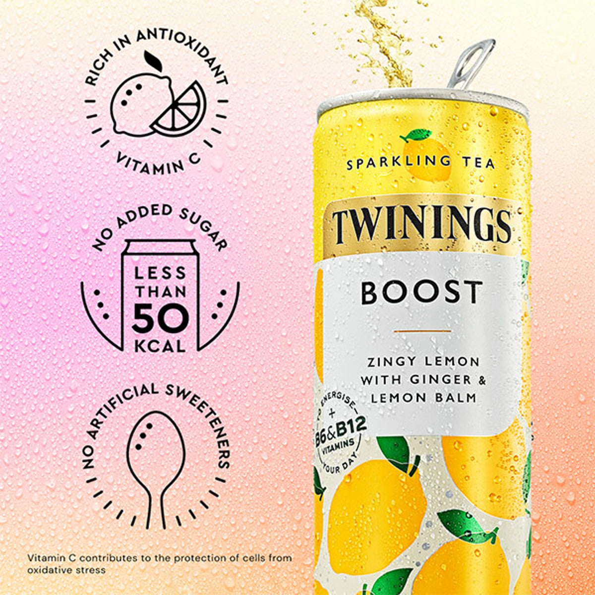 Sparkling Tea Boost Zingy Lemon With by TWININGS