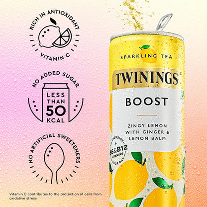 Sparkling Tea Boost Zingy Lemon With by TWININGS