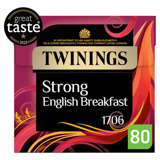 Strong English Breakfast Tea Bags 80 by TWININGS