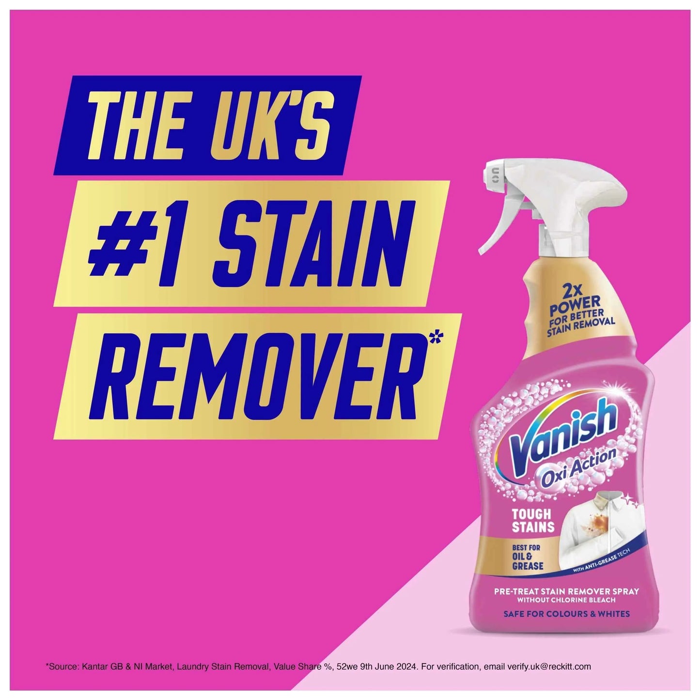 Gold Oxi Action Stain Remover Pre-wash Spray 450ml by Vanish