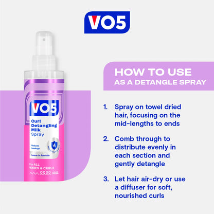 Curl Detangling Milk Spray 200ml by VO5