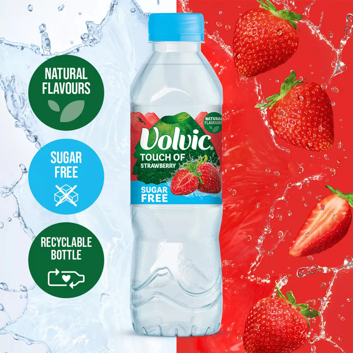 Touch Of Strawberry Sugar Free by VOLVIC at The British Vault