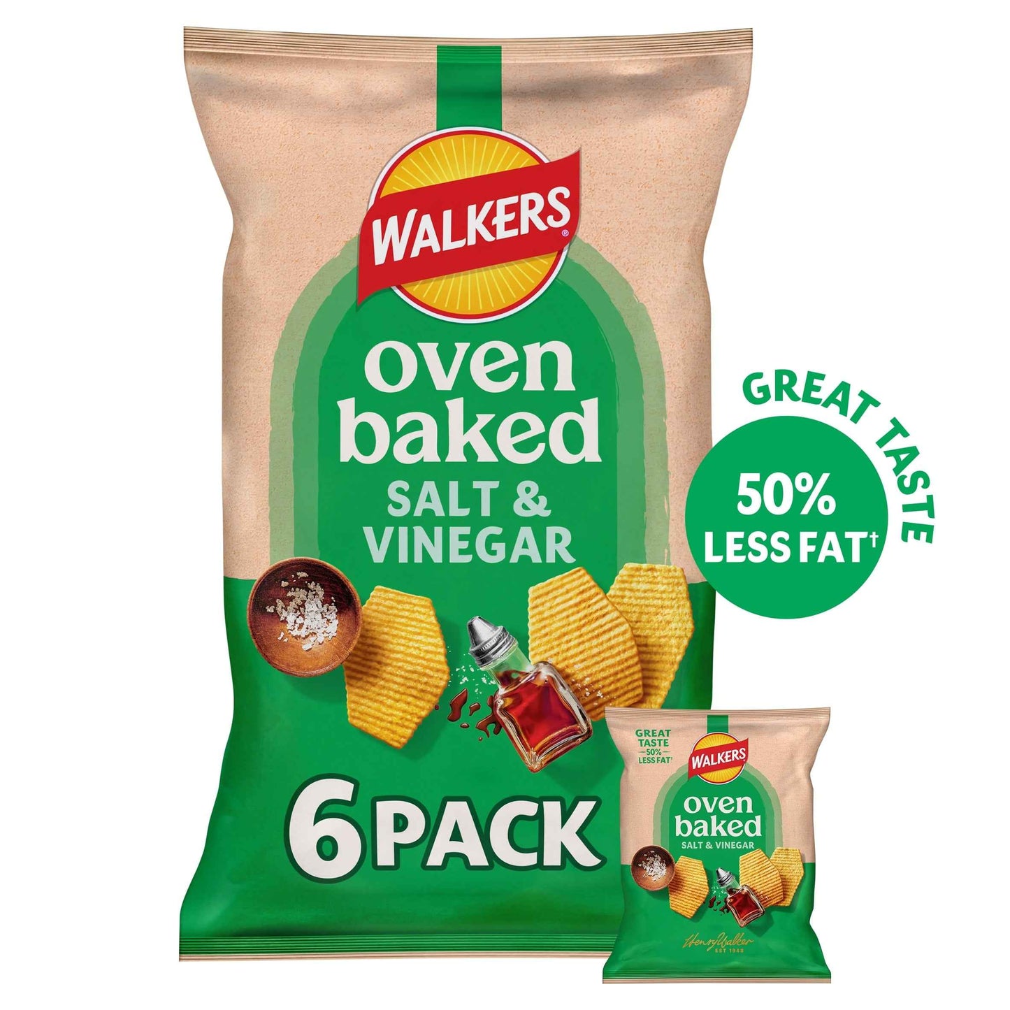 Salt & Vinegar Multipack Crisps by WALKERS BAKED