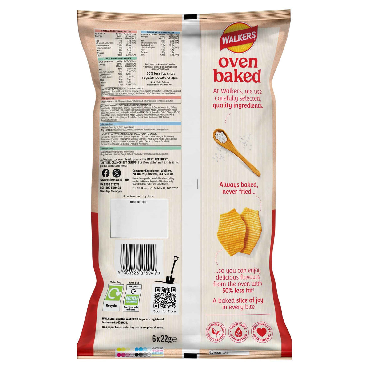 Variety Multipack Crisps 6x22g by WALKERS BAKED