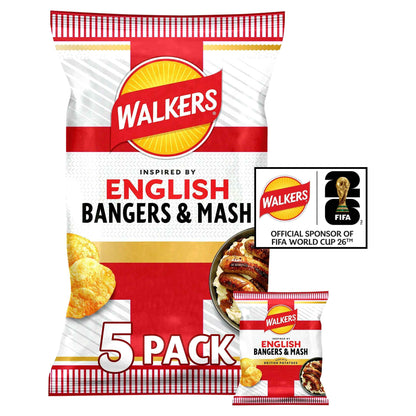 English Bangers & Mash Crisps 5x25g by WALKERS