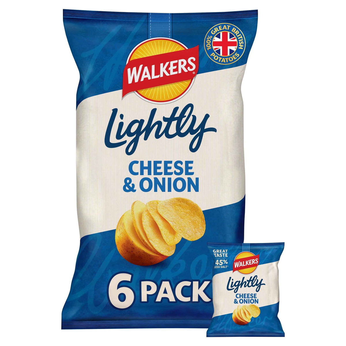 Lightly Cheese & Onion 6x25g by WALKERS