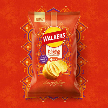 Masala Chicken Multipack Crisps 6 X by WALKERS