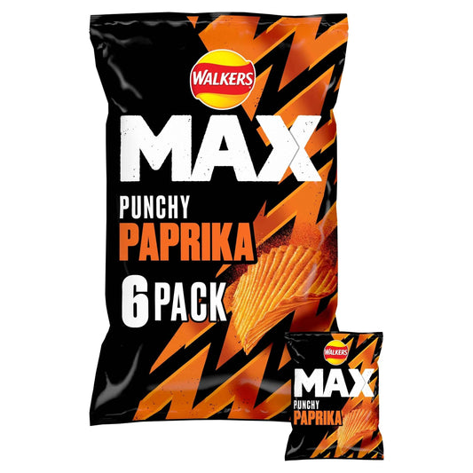 Punchy Paprika Crisps 6 X 27g by WALKERS MAX