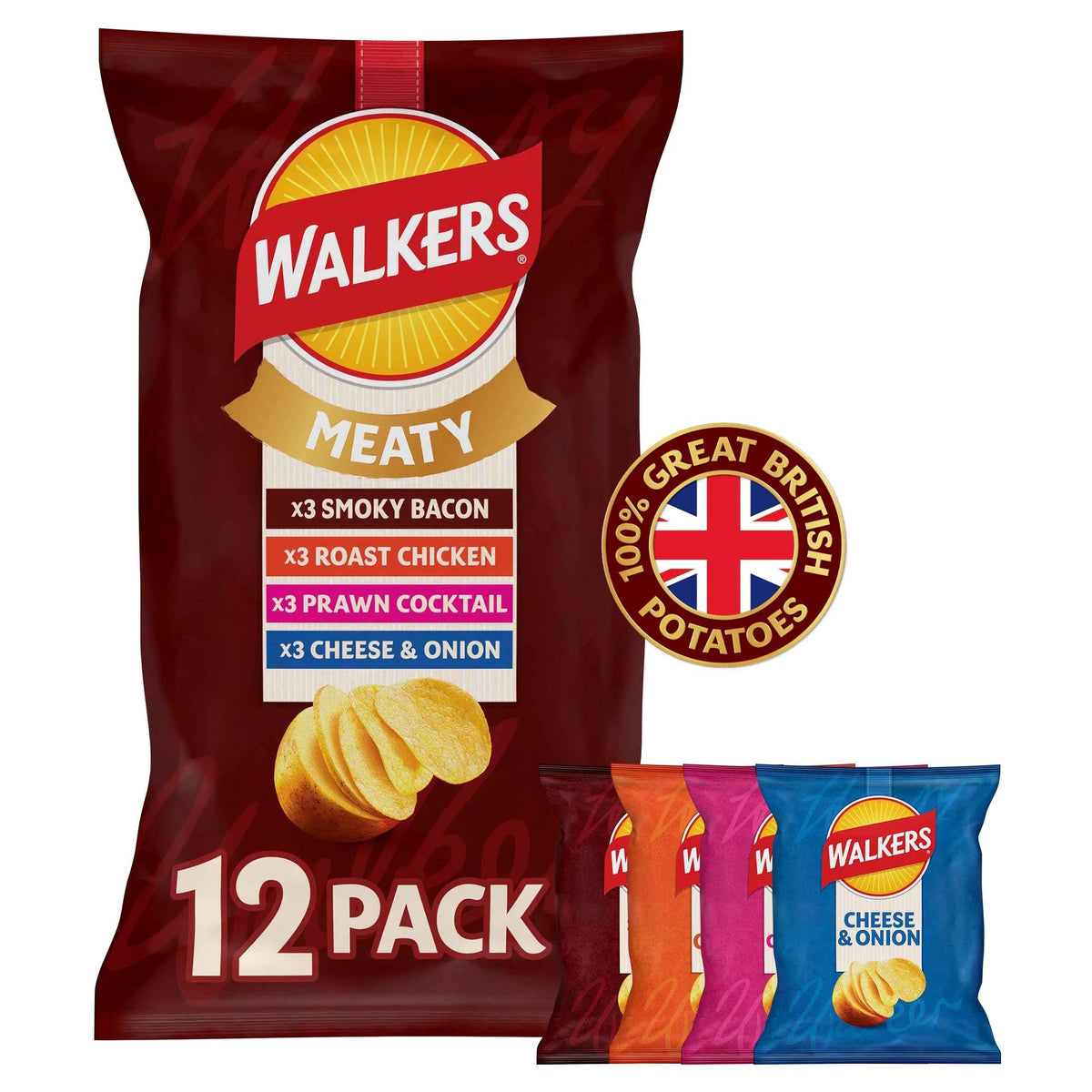Meaty Variety Multipack Crisps 12x25g by WALKERS