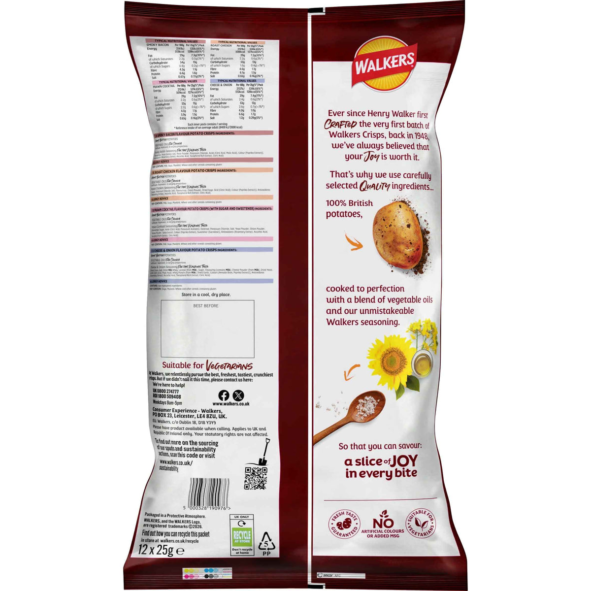 Meaty Variety Multipack Crisps 12x25g by WALKERS