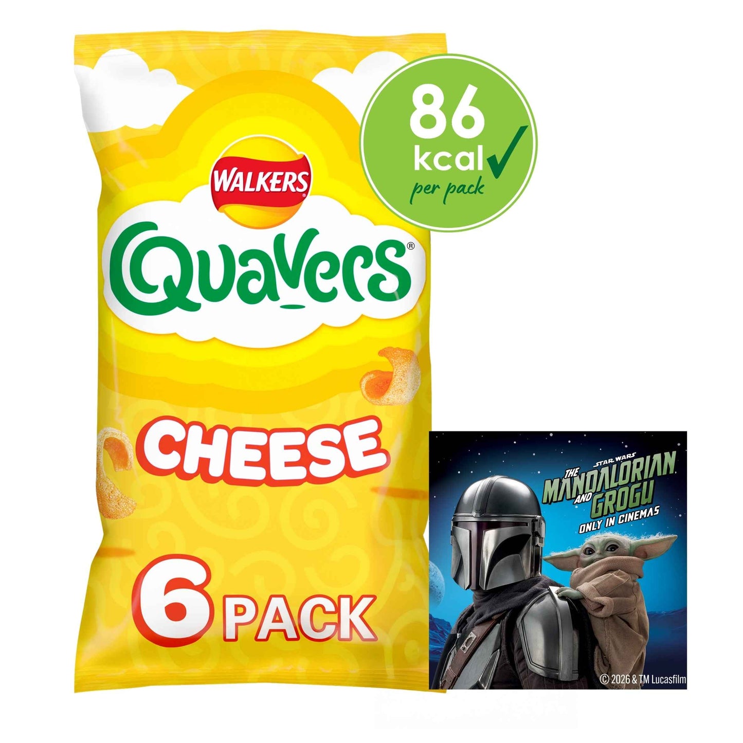 Walkers QUAVERS Cheese Multipack Crisps 6x16g (96g)