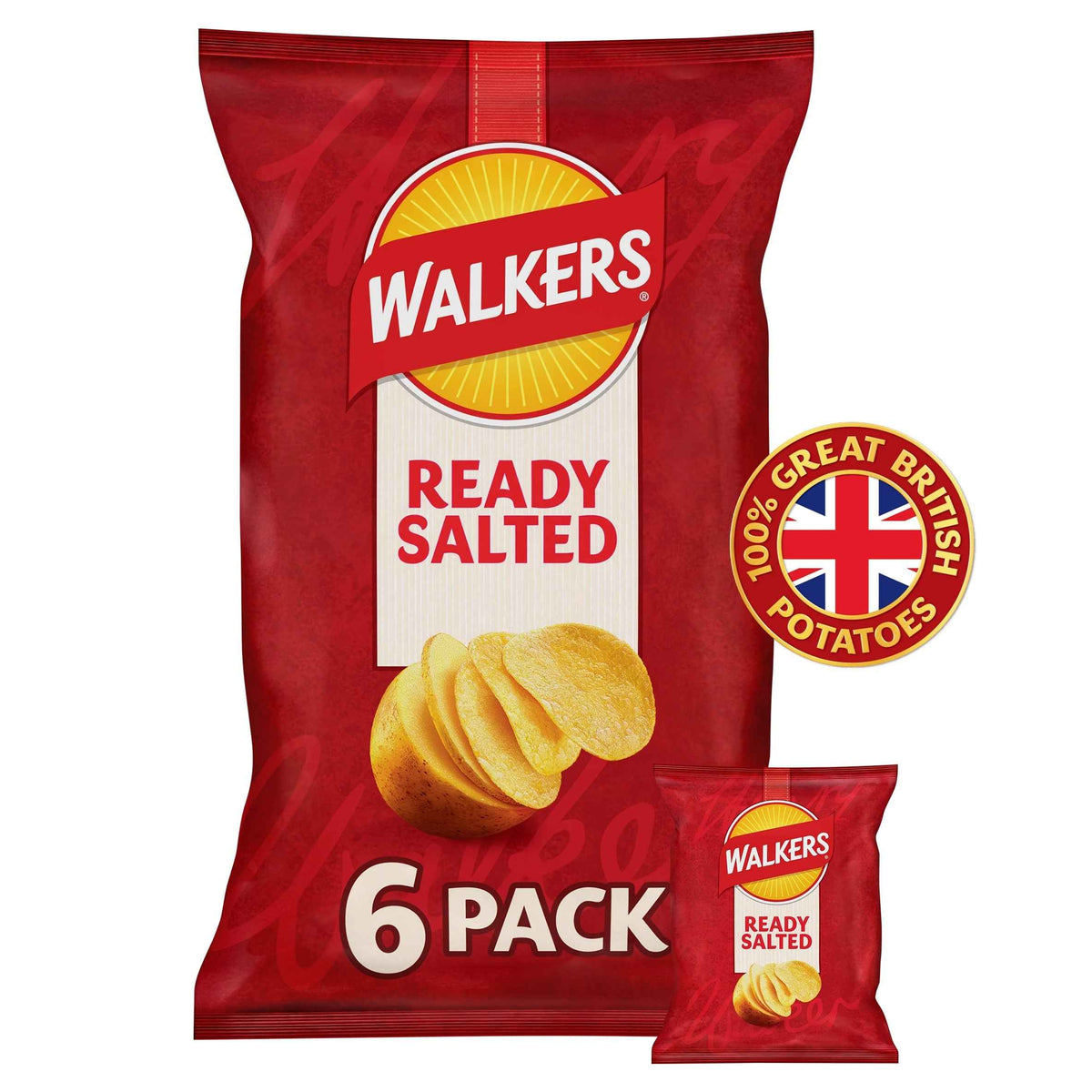 Ready Salted Crisps Multipack 6x25g by WALKERS