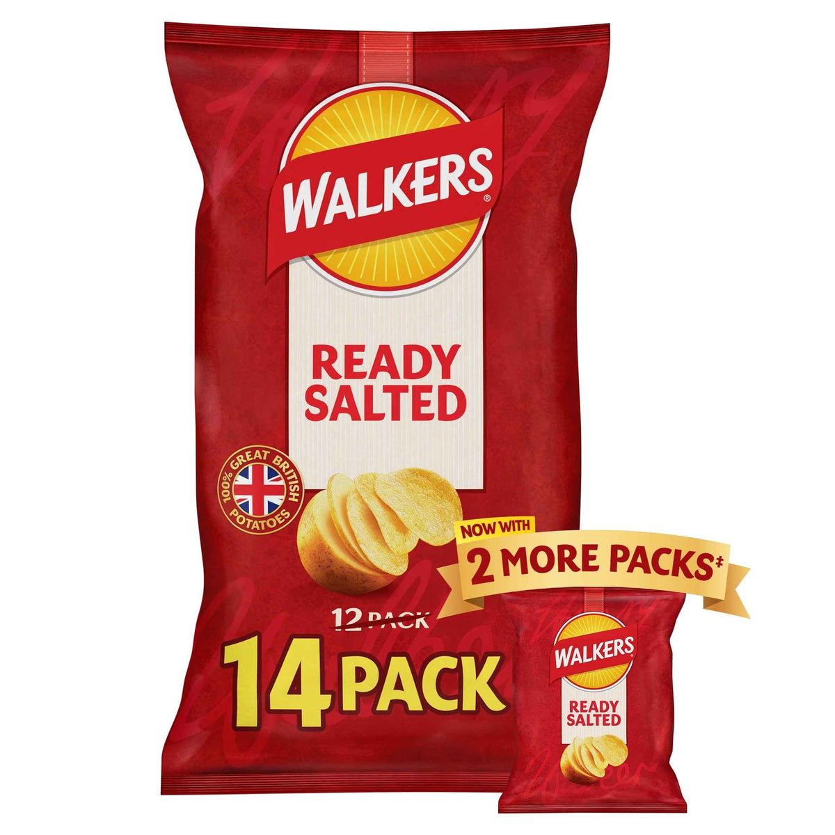 Ready Salted Multipack Crisps 14x25g by WALKERS