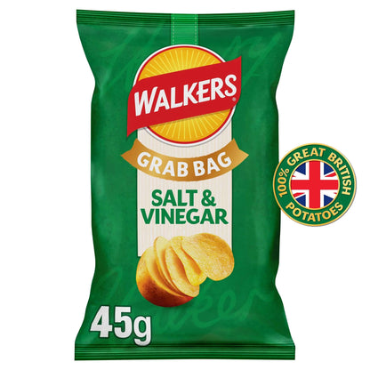 Salt & Vinegar Grab Bag Crisps 45g by WALKERS