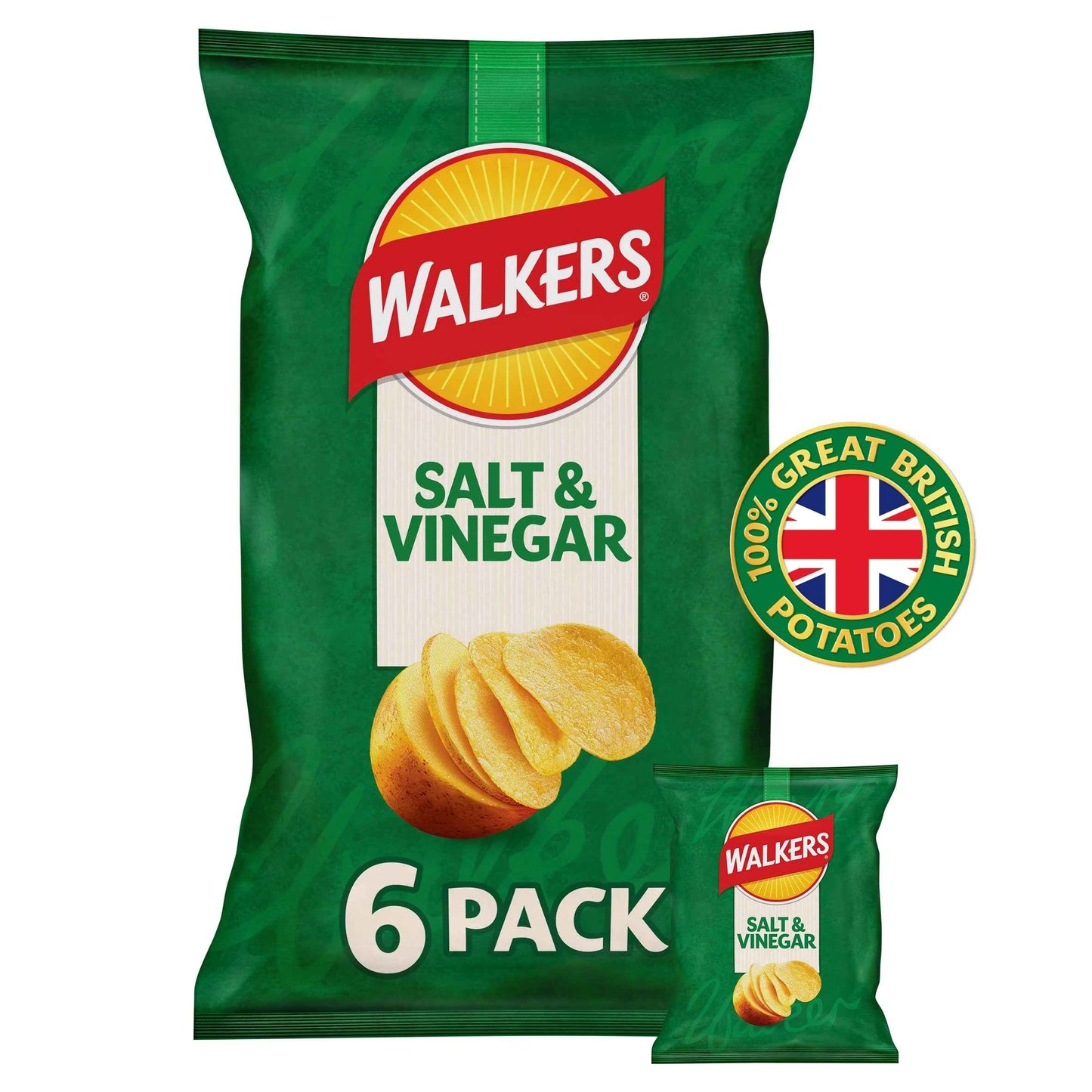 Salt & Vinegar Multipack Crisps 6 X 25g by WALKERS