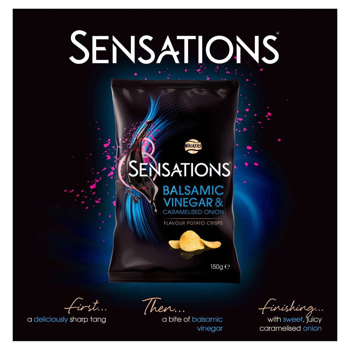 Walkers SENSATIONS Balsamic Vinegar & Onion Crisps 150g UK