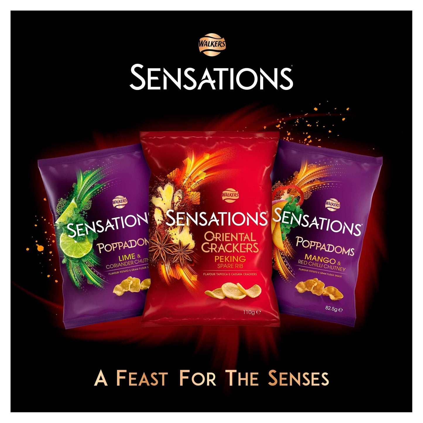 Sensations Poppadoms Lime & Coriander by WALKERS
