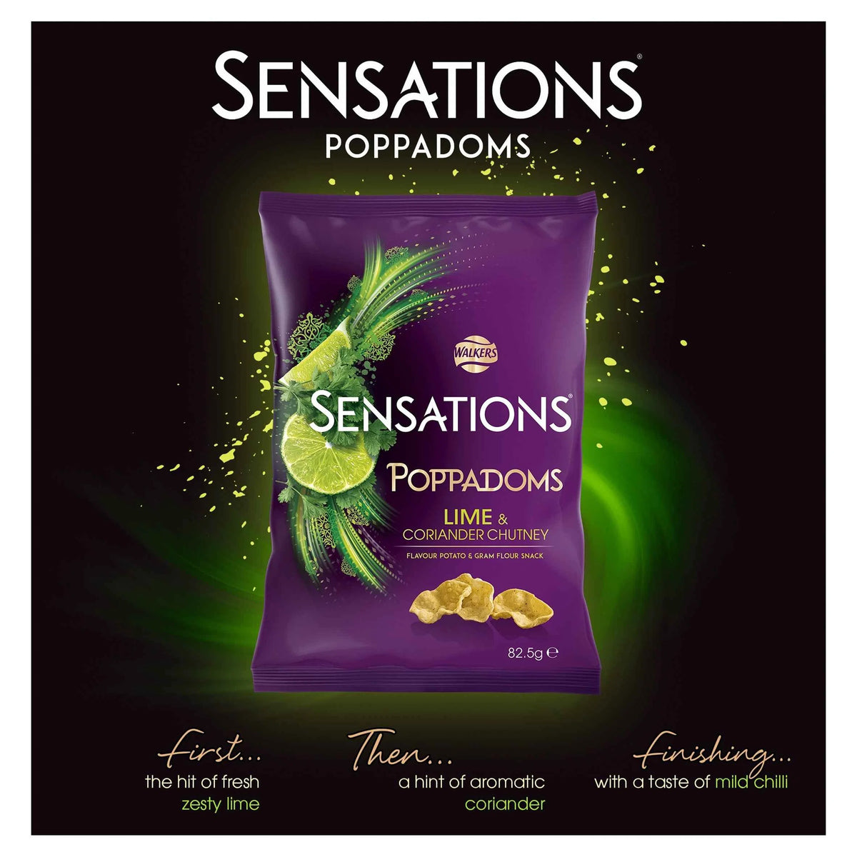 Sensations Poppadoms Lime & Coriander by WALKERS