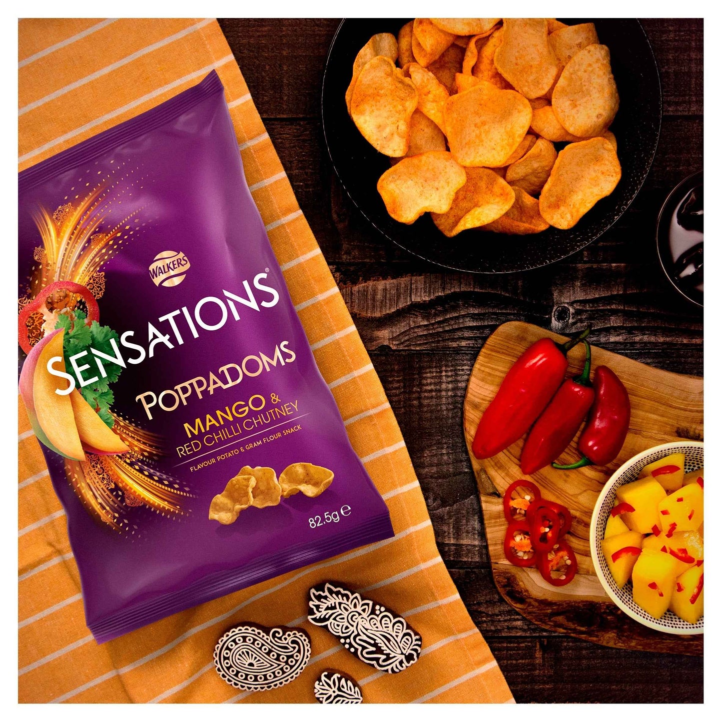 Sensations Poppadoms Mango & Chilli by WALKERS