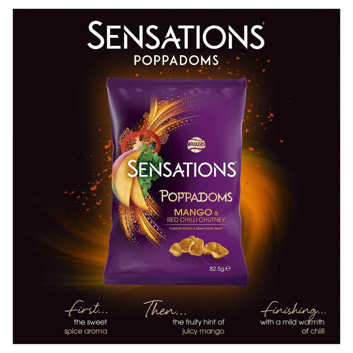 Sensations Poppadoms Mango & Chilli by WALKERS