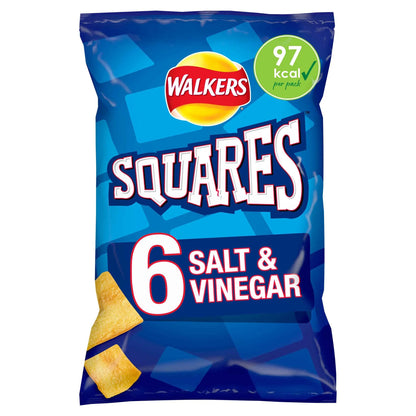 Squares Salt & Vinegar Multipack Crisps 6x22g by WALKERS