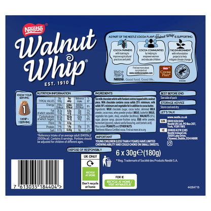 Walnut Whip 6 Pack 180g by Nestle at The British Vault
