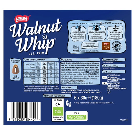 Walnut Whip 6 Pack 180g by Nestle at The British Vault