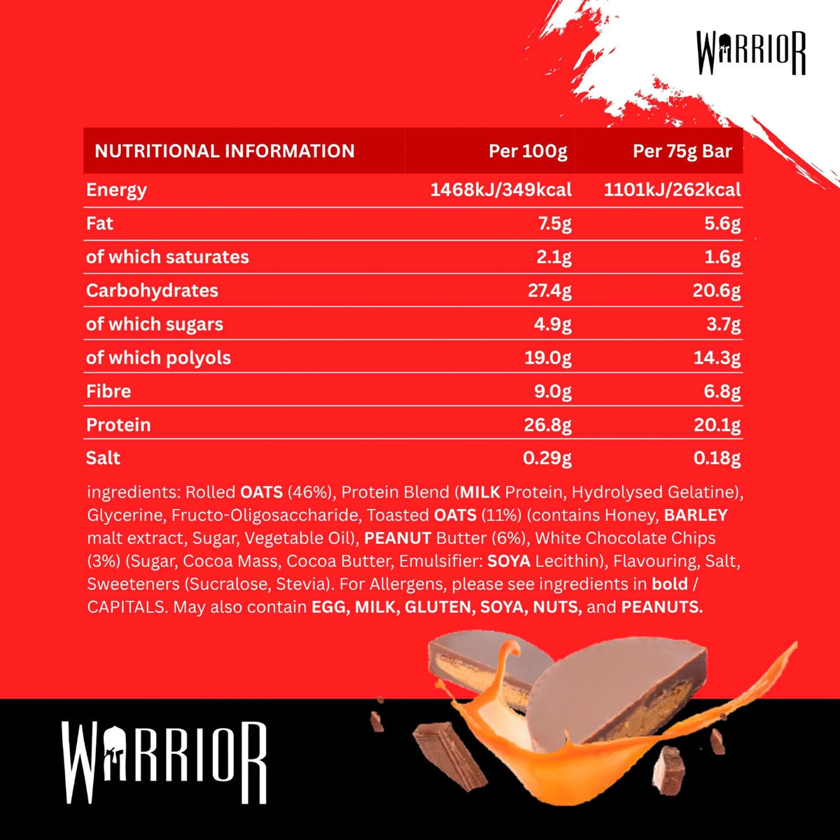 Raw Protein Flapjack Peanut Butter by WARRIOR