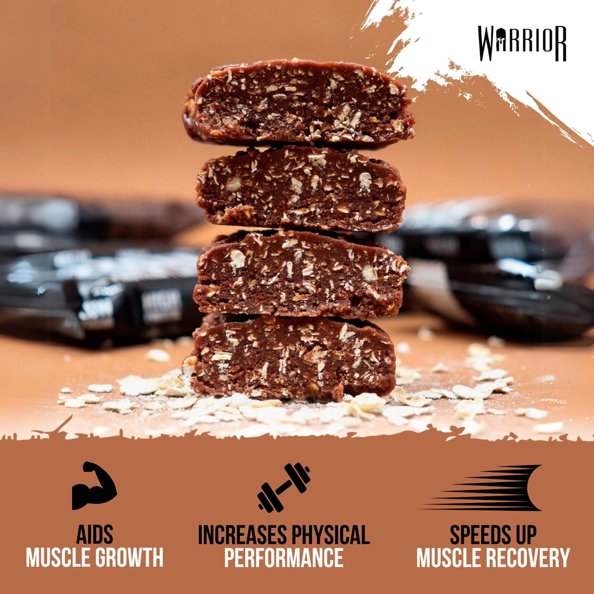 Raw Prtn Flapjack Chocolate Brownie by WARRIOR