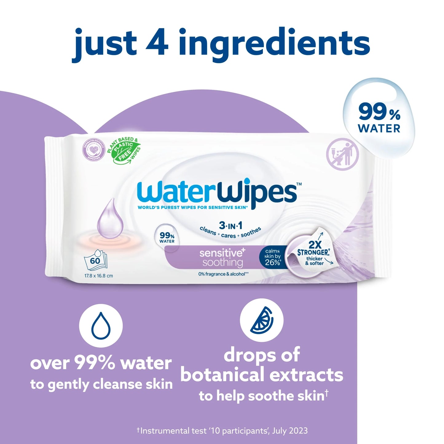 Biodegradable Soothing Baby Wipes by WaterWipes