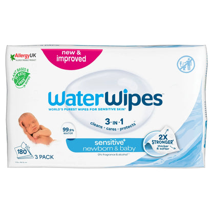 Newborn Baby Wipes 3pk (60 Wipes) by WaterWipes