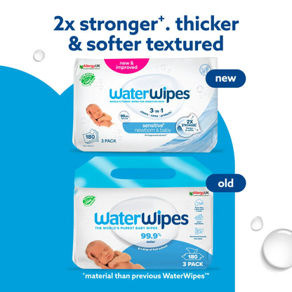 Newborn Baby Wipes 3pk (60 Wipes) by WaterWipes