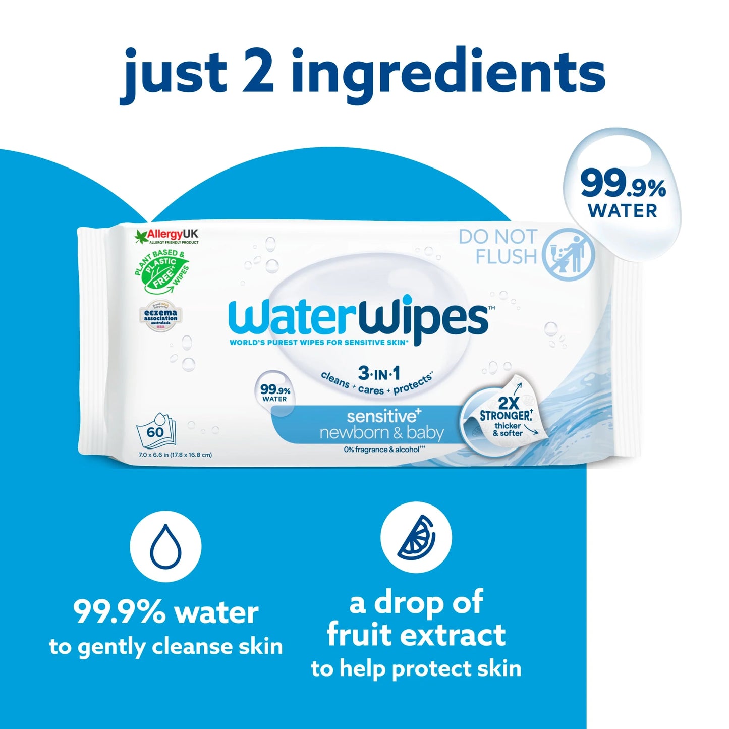 Sensitive Biodegradable Baby Wipes by WaterWipes