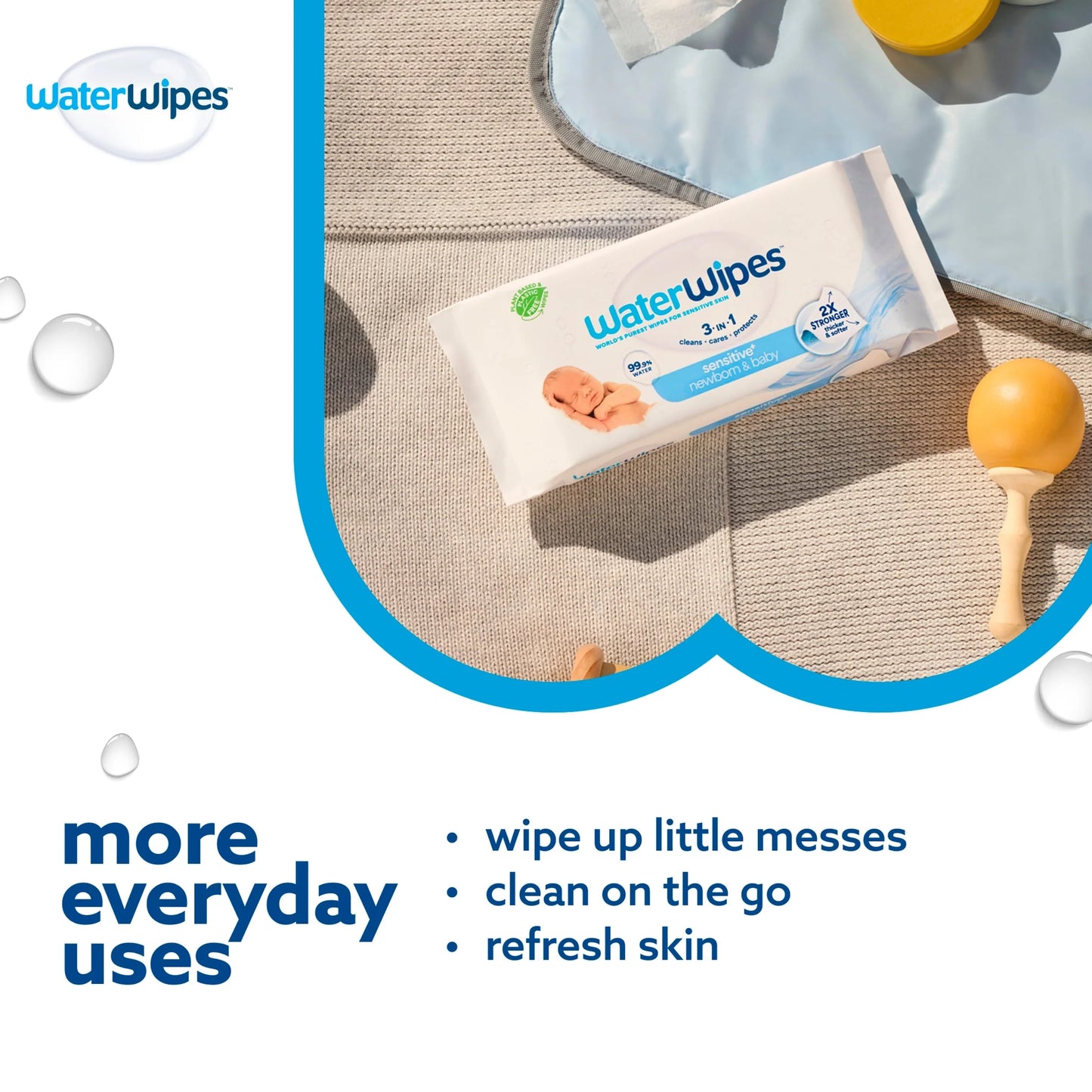 Sensitive Biodegradable Baby Wipes by WaterWipes