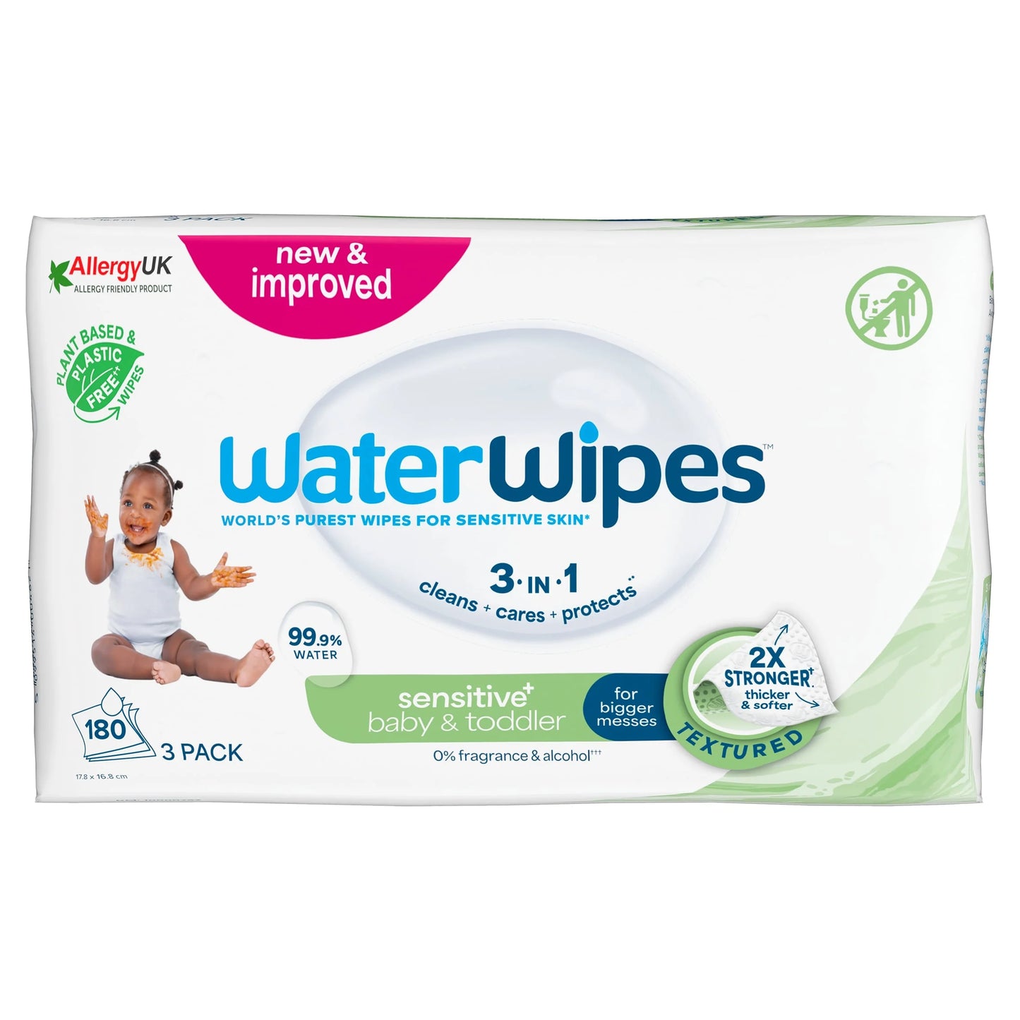 Toddler & Baby Wipes 3pk (60 Wipes) by WaterWipes
