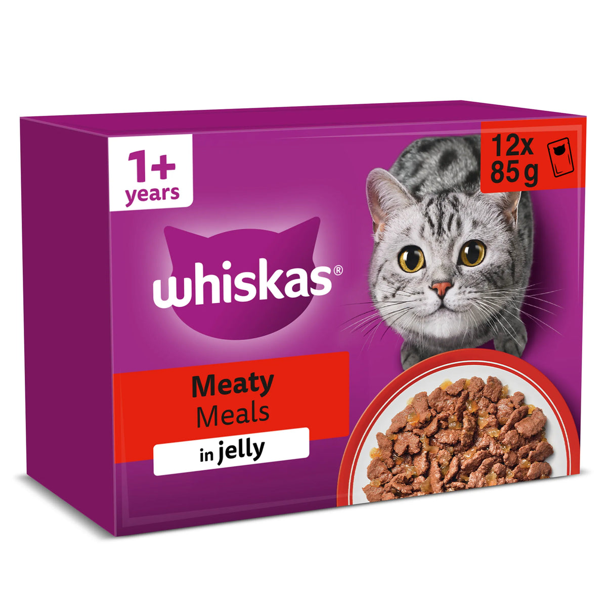 Adult Wet Cat Food Pouches Meaty by whiskas at The British Vault