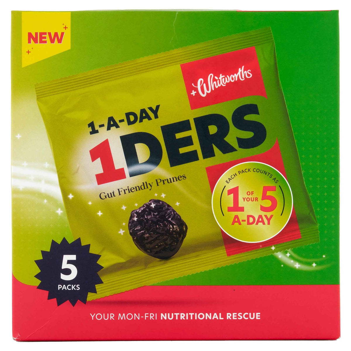 1-ders Prunes 5x30g Multipack by whitworths