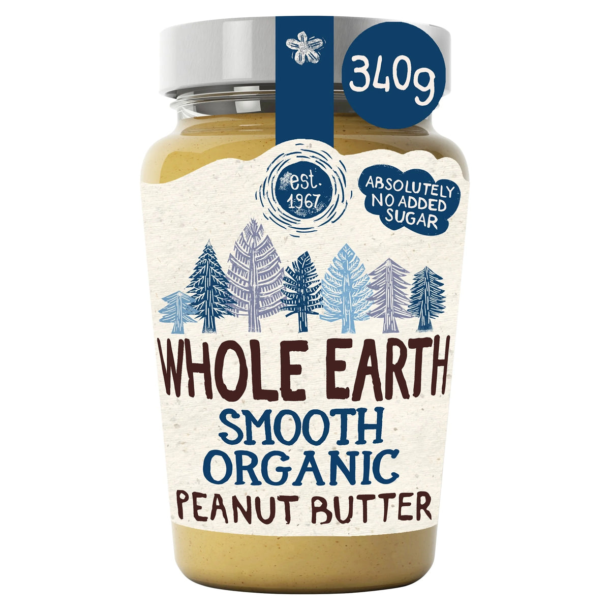 Smooth Organic Peanut Butter 340g by WHOLE EARTH