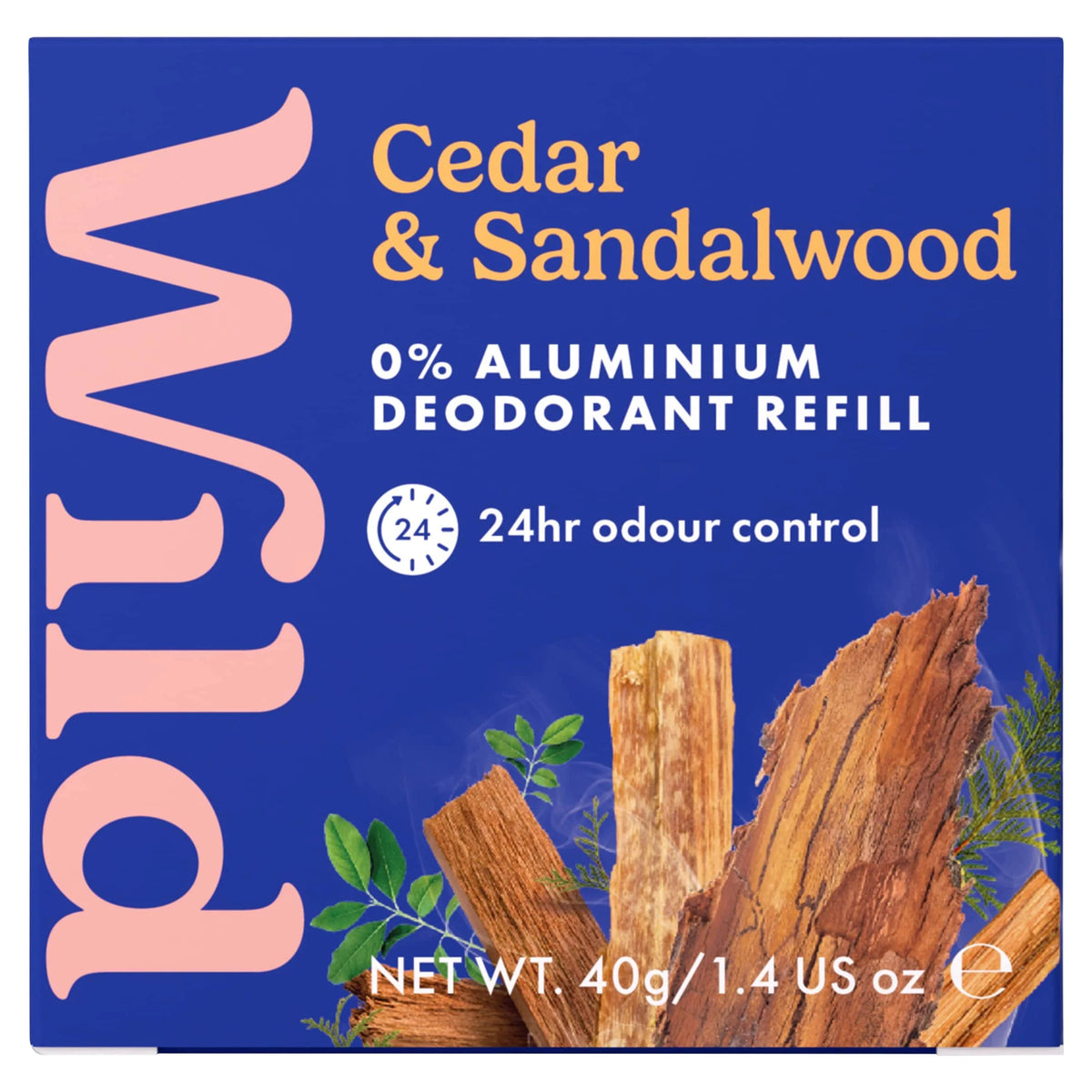 Cedar & Sandalwood Deodorant Refill 40g by WILD
