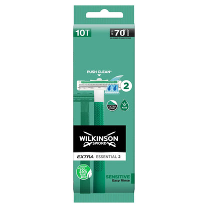Essentials 2 Sensitive Men's Disposable Razors 10 by WILKINSON SWORD